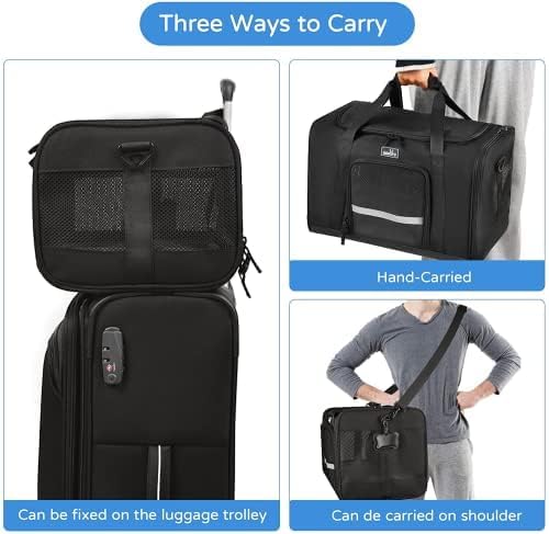 Dog Carriers for Small Dogs, Cat Carrier Travel, Expandable, Collapsible, 900D High Density Oxford Cloth, Wear-Resisting, Anti Tearing, Reflective Tape,Safety Lock Zipper-PawvioPets