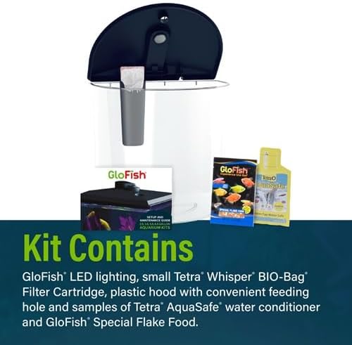 GloFish 3.5 Gallon Aquarium Kit with LED Lighting and Tetra Whisper Filter-PawvioPets