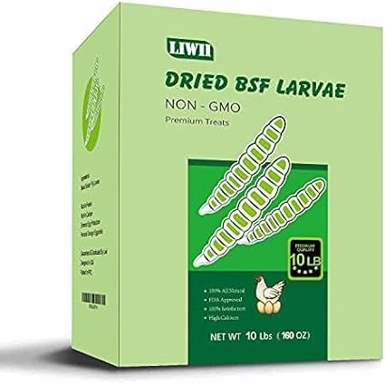 10LB Dried Black Soldier Fly Larvae, 86X Calcium Than Dried Mealworms, High Protein Non-GMO Organic Chicken Feed-PawvioPets