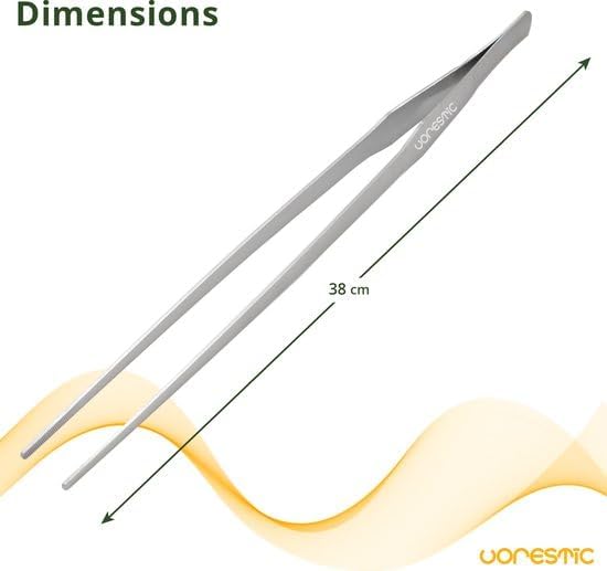 1PC Straight Aquarium Tweezers, 15" Long Tweezers for Terrarium, Stainless Steel Aquascape Tool for Planting Aquarium Plants, and Aquarium Maintenance-PawvioPets