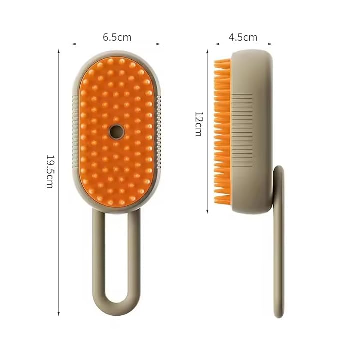 4 in 1 Cat Steam Brush Rechargeable pet spray comb Steam Brush for Cats and Dogs, Massage, Cleaning, Shedding & Combing Multifunctional Hair Removal Anti Static Grooming Tool for home (Beige)-PawvioPets