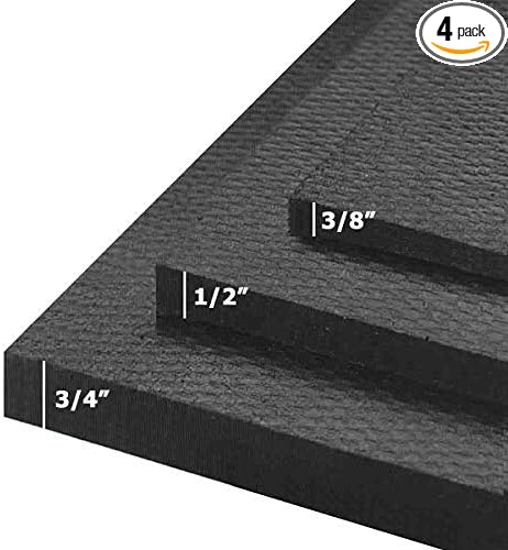 American Floor Mats - Heavy Duty Stall Tiles - Stable/Horse Flooring - Thick, Durable Rubber Solid Black 4 Center Tiles 3/4" Thick Expansion Set-PawvioPets