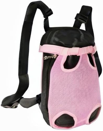 FEimaX Dog Carrier Backpack Pet Legs Out Front Cat Travel Bag, Adjustable Puppy Backpacks Carriers Hands-Free for Small Medium Dogs Cats Hiking Traveling Camping Daily Walking (X-Large, Pink)-PawvioPets