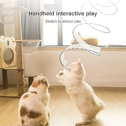 2Pcs Folded Cat Tunnel Toy for Indoor Cats,Collapsible Pet Spring Cat Toys with Feather Mouse Upgrade Interactive Toy Playing Tent for Puppy Kitten Accessories Home Self-Happy Cat Toys (Yellow)-PawvioPets