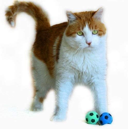 Foam Sponge Soccer Ball Cat Toy Interactive Cat Toys Independent Pet Kitten Cat Exrecise Toy Balls for Real Cats Kittens, Soft, Bouncy and Noise Free (24 Pack)-PawvioPets