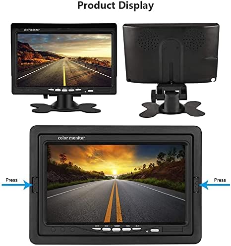 Backup Camera Kit 7 inch 4-Spilt Monitor Rear View Cameras with IP 67 Waterproof 18 IR Night Vision Car Camera for Tucks, RVs,Trailers,Bus,Vans + 4pcs 10m/393.7inch Cables-PawvioPets