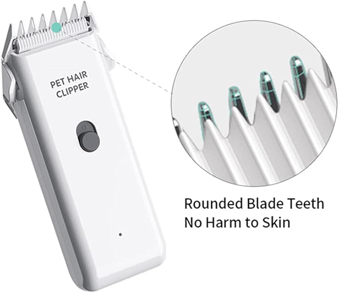 Dog Clippers,Quiet Washable USB Rechargeable Cordless Dog Grooming Kit,Electric Pets Hair Trimmers Shaver Shears for Dogs and Cats White-PawvioPets