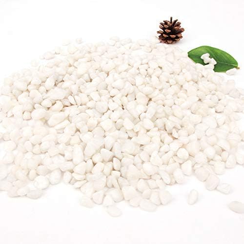 18 Pounds Decorative Pebbles Small White Stones Aquarium Gravel River Rock, Natural Polished Decorative Gravel,Garden Ornamental Pebbles Rocks,White Decorative Stones,White Pebbles, Decor (White)-PawvioPets