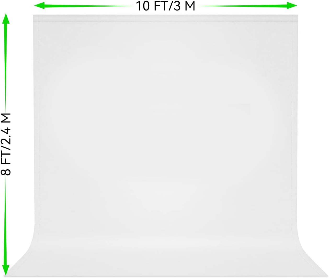 8X10 FT White Backdrop, 100% Polyester Photography Background Curtain Screen, Foldable White Screen Washable for Professional Photoshoot Portraits Party Video Studio