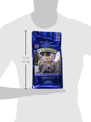Blue Buffalo Wilderness Nature's Evolutionary Diet High-Protein, Grain-Free Natural Dry Food for Adult Cats, Chicken, 2-lb. Bag-PawvioPets