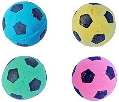 Foam Sponge Soccer Ball Cat Toy Interactive Cat Toys Independent Pet Kitten Cat Exrecise Toy Balls for Real Cats Kittens, Soft, Bouncy and Noise Free (24 Pack)-PawvioPets