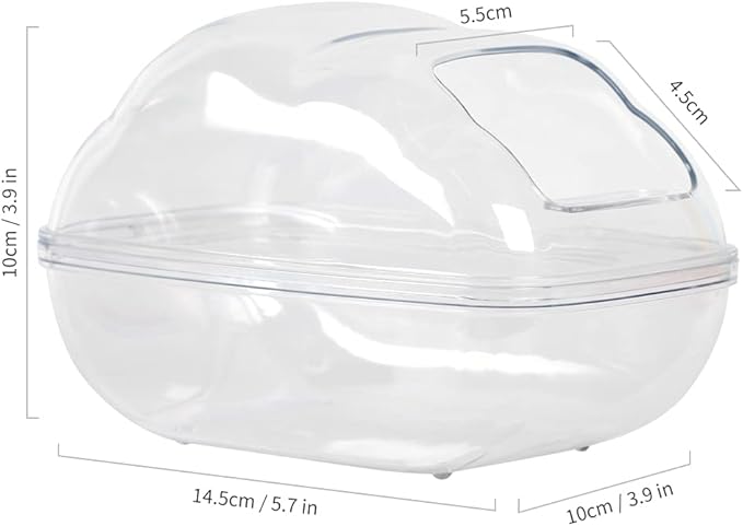 BUCATSTATE Hamster Sand Bath Container Large Hamster Toilet with Scoop Set Dust Bust Accessories for Small Animals (Transparent, Medium)-PawvioPets