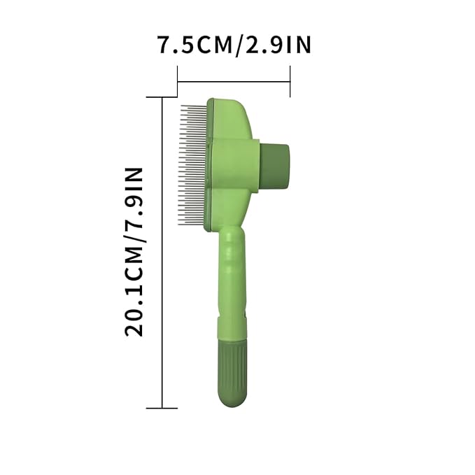 2PCS Cat Comb Dog Hair Comb，Pet Grooming Cleaning Comb，Pet Hair Removal Tool with Release Button-PawvioPets