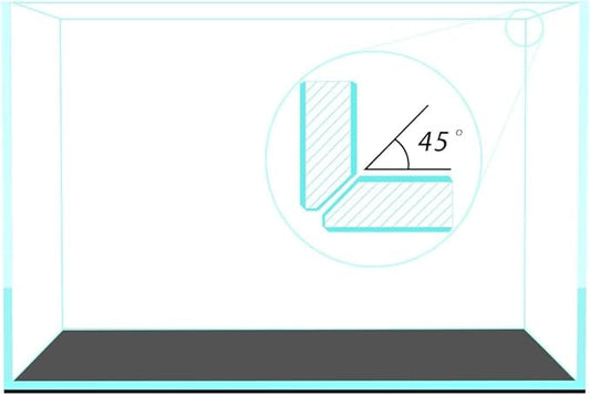 Fzone 10 Gal Rimless Low Iron Fish Tank Nova Clear Ultra-White 45° Mitered Edges Translucent Glass Anata Series Aquarium w/Black Foam Leveling Mat(S45-W30)-PawvioPets