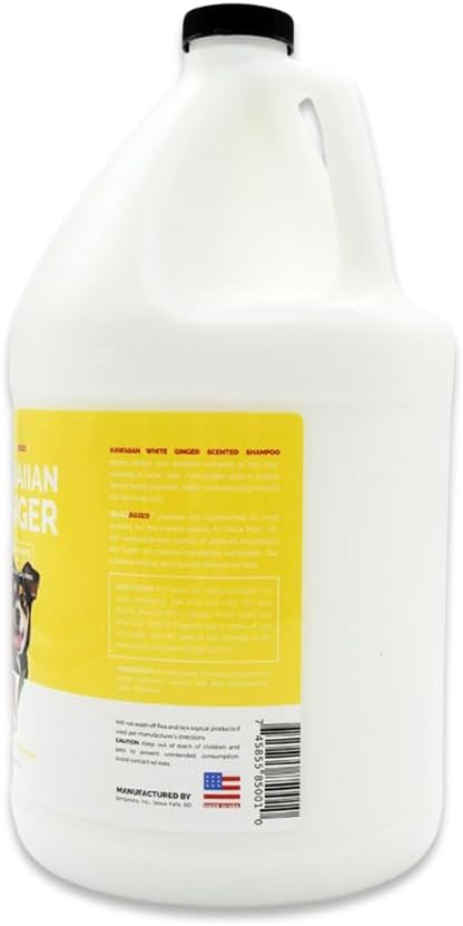 Bark2Basics Hawaiian White Ginger Dog Shampoo, 1 Gallon - Unique Herbal Blend, Natural Ingredients, Hawaiian White Ginger Scented, Cleans and Delivers Nutrients, Dilutes 16 to 1-PawvioPets