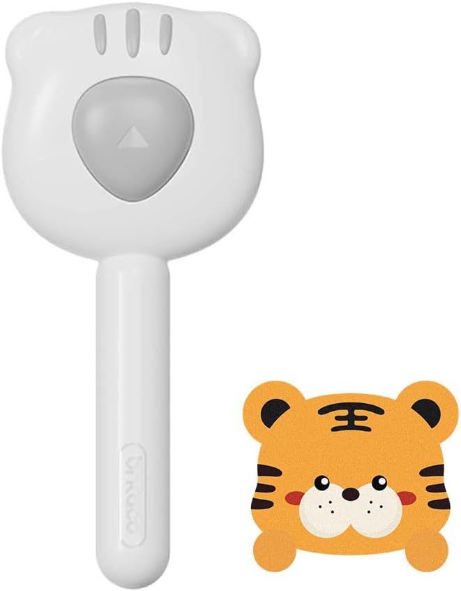 Cat Brush for Short or Long Haired Cats Dogs Rabbits, Cute Tiger Shape Dog Brushes with Release Button for Massage and Removes Loose Fur, Dog Hair Brush Pet Grooming Deshedding Comb-PawvioPets