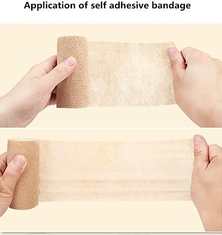 6 Pack 4" x 5 Yards Self Adhesive Bandage Wrap Breathable Cohesive Vet Wrap for Pets, Elastic Self-Adherent Tape for Sports, Wrist, Ankle (Mixed Colors)-PawvioPets