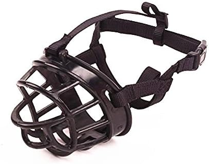 Basket Dog Muzzles-Soft Adjustable Breathable Mask Anti Biting Chewing Barking Training Dog Muzzle for Small Medium Large Dogs (Black, 2: Snout 6.7-10.2")-PawvioPets