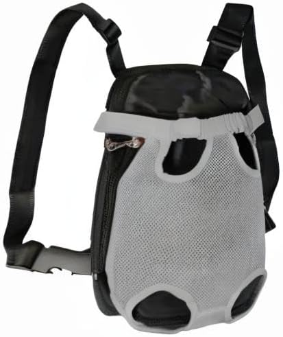 FEimaX Dog Carrier Backpack Pet Legs Out Front Cat Travel Bag, Adjustable Puppy Backpacks Carriers Hands-Free for Small Medium Dogs Cats Hiking Traveling Camping Daily Walking (Large, Grey)-PawvioPets