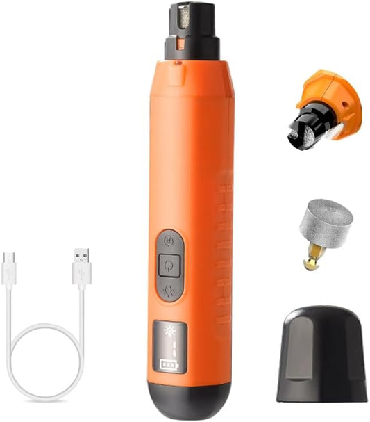 Dog Nail Grinder 5-Speed Upgrade - Professional Rechargeable pet Nail Trimmer with 2 LED Lights Ultra Quiet and Low Vibration Providing Painless Beauty for Large Medium and Small Dogs and Cats-PawvioPets