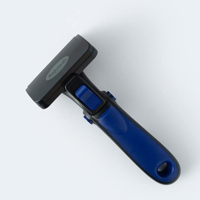 Deshedding Dog Brush for Long Hair (Medium,Blue) – Gentle Deshedding tool for Dogs & Cats – Reduces shedding, without damaging topcoat. Removes Loose Fur & Dead Undercoat.-PawvioPets