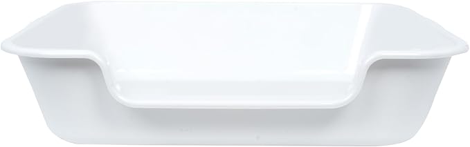 2 Pack of Extra Large Cat Litter Box (ABS Material), Low Entry Senior Litter Pen for Geriatric Kitty Big Cats, Jumbo Pet Safe Litter Boxes Tray for Indoor Pets Potty (White, 24" L x 20" W)-PawvioPets