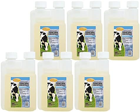 FarmGard Permethrin Concentrate - 32 Ounce (Case of 6) 343961CVA - Gets Rid of Flies, Mosquitoes, Silverfish, Cockroaches, Fleas, Millipedes, Gnats, Fruit Flies, Ticks, Lice, Spiders-PawvioPets