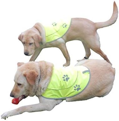 Dog Reflective Vest - Comfortable Jacket Safety Hunting, High Visibility for Dogs with Elastic Straps and Clasp Closure- Yellow, Small-PawvioPets