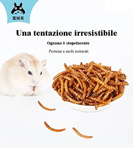 Food for Hamsters, Hedgehogs, Lizards, Frogs, Birds, Hedgehogs, Snacks, Nutritious, high Protein, Cooked breadworms, Small Animal Food-PawvioPets