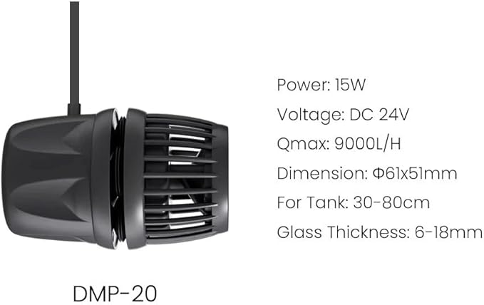 Aquarium Wave Maker Pump (DMP20) – Submersible Circulation Pump for Saltwater Marine Reef Tanks, Bluetooth App Control & Smart Controller-PawvioPets