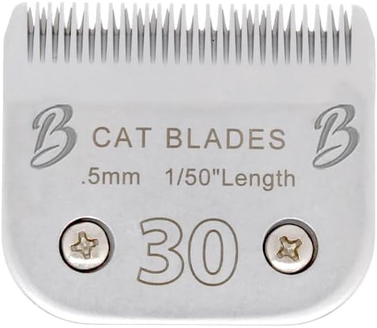 Detachable A Series 30 Blades Cat Clippers Cuts Length 1/50" - 0.5mm Japanese High Carbon Steel Cat Clipper Supplies | Cat Grooming Blade (Compatible A5 Series Clippers for Cats(30C)-PawvioPets