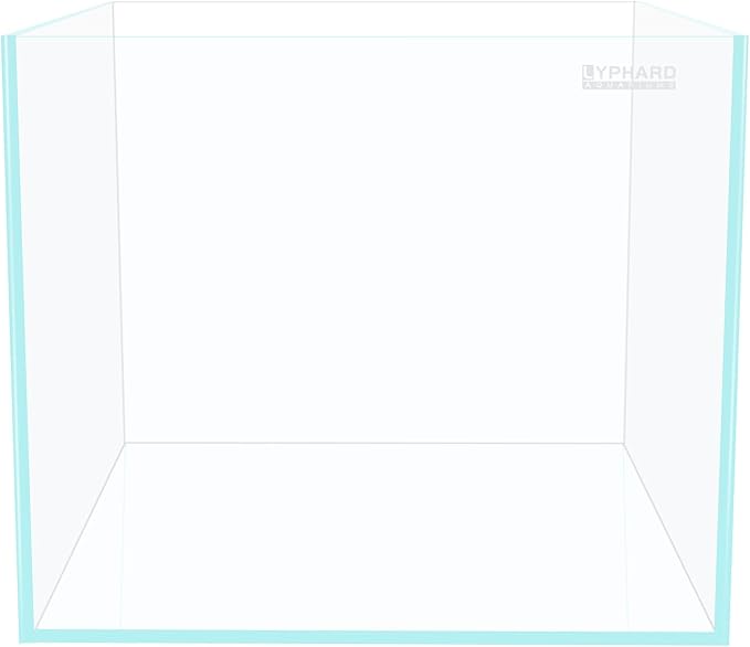 Cube Rimless Aquarium 11 Gallon, Ultra Clear Low Iron Square Fish Tank, L13.8×W13.8×H13.8 Glass Thickness 5mm with EVA Foam Leveling Mat-PawvioPets