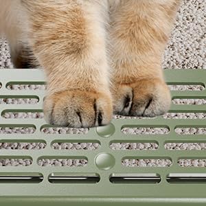 Enclosed Stainless Steel Cat Litter Box with Lid, XL Extra Large Litter Box for Big Cats, Metal Litter Pan High Sided, Never Absorbs Odors, Anti-Urine Leakage, Include Scoop (Green)-PawvioPets