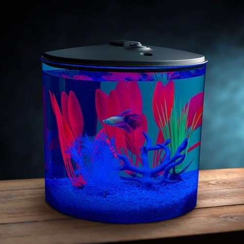 GloFish 3.5 Gallon Aquarium Kit with LED Lighting and Tetra Whisper Filter-PawvioPets