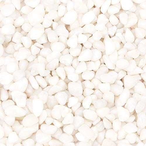 18 Pounds Decorative Pebbles Small White Stones Aquarium Gravel River Rock, Natural Polished Decorative Gravel,Garden Ornamental Pebbles Rocks,White Decorative Stones,White Pebbles, Decor (White)-PawvioPets