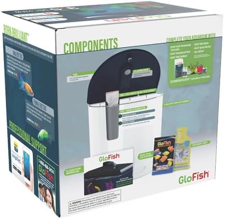 GloFish 3.5 Gallon Aquarium Kit with LED Lighting and Tetra Whisper Filter-PawvioPets