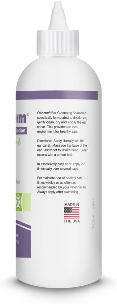 Ear Cleansing Solution with Aloe Vera for Dogs & Cats, Anti-Irritant Formula with Neutral pH and Aloe Vera, Deodorize & Gently Clean - 8 fl oz-PawvioPets
