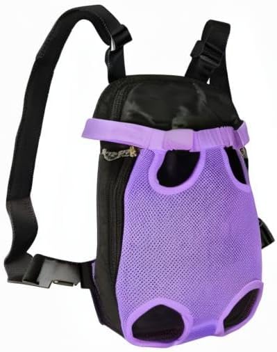 FEimaX Dog Carrier Backpack Pet Legs Out Front Cat Travel Bag, Adjustable Puppy Backpacks Carriers Hands-Free for Small Medium Dogs Cats Hiking Traveling Camping Daily Walking (Medium, Purple)-PawvioPets