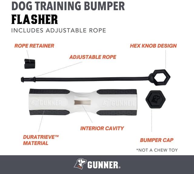 Dog Training Bumper - Retriever Training Dummy, Retrieving Dummies for Pets, Bumpers for Water Retrieving with Adjustable Rope, (Flasher)-PawvioPets