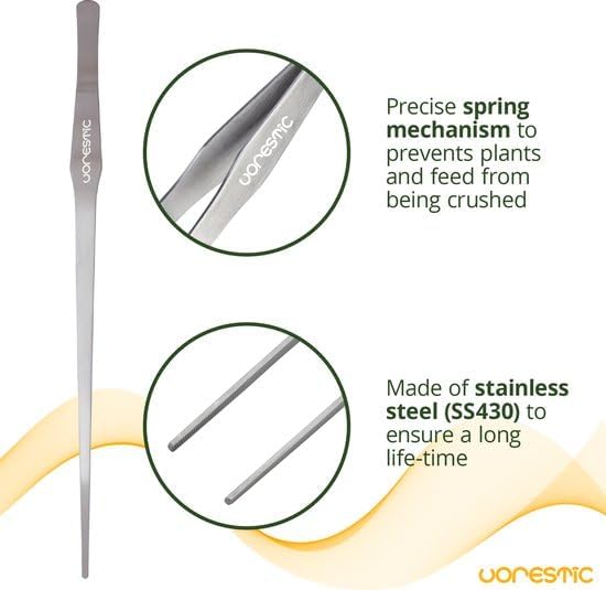 1PC Straight Aquarium Tweezers, 15" Long Tweezers for Terrarium, Stainless Steel Aquascape Tool for Planting Aquarium Plants, and Aquarium Maintenance-PawvioPets