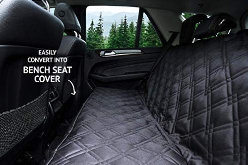 Bulldogology Dog Car Seat Cover 64"x60" Waterproof Heavy Duty Bench Dog Hammock Backseat Protector from Hair, Muddy Paws, Scratches - Pet Car Seat Cover for Cars Trucks SUVs (X-Large)-PawvioPets