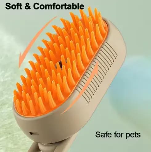 3-in-1 Cat Grooming Brush – Water Spray & Self-Cleaning Shedding Brush for Cats & Dogs – Pet Hair Removal & Massage Comb for Long & Short Hair (White). (White)-PawvioPets