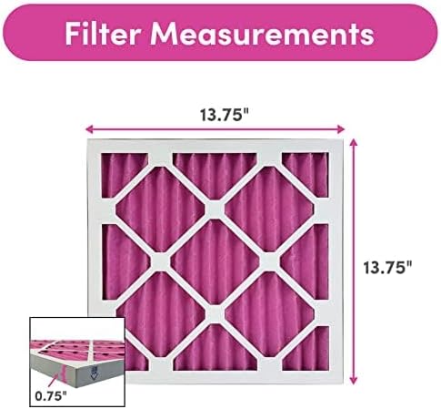 Colorfil 14x14x1 Air Filter (6-Pack) | Made in the USA | Color Changing | Remove Cat and Dog Odor | MERV 8 for Pet Hair Dander and Dust | 13.75"x13.75"x0.75" Exact Size-PawvioPets