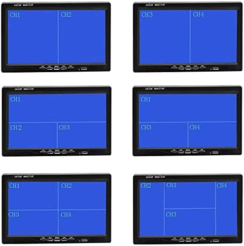 Backup Camera Kit 7 inch 4-Spilt Monitor Rear View Cameras with IP 67 Waterproof 18 IR Night Vision Car Camera for Tucks, RVs,Trailers,Bus,Vans + 4pcs 10m/393.7inch Cables-PawvioPets