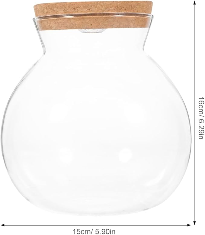 Fish Bowl with LED Light - Small Betta Fish Tank with LED Lighting and Lid Glass Fish Bowl Small Aquarium for DIY Landscape-PawvioPets