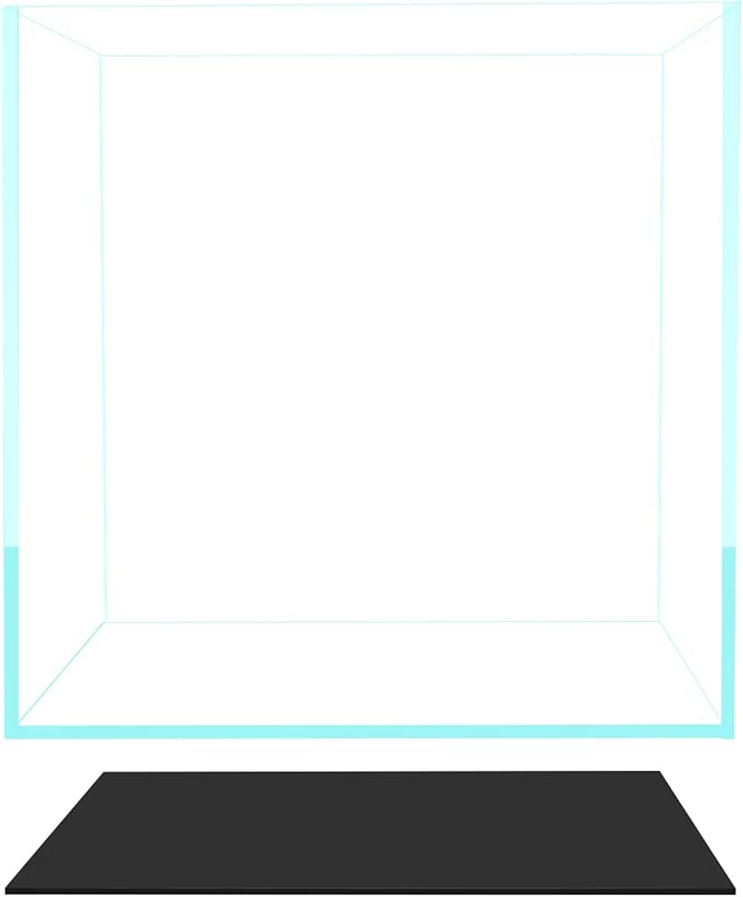 Fzone 7 Gal Rimless Low Iron Fish Tank Nova Clear Ultra-White 45° Mitered Edges Translucent Glass Anata Series Aquarium w/Black Foam Leveling Mat(S30C)-PawvioPets