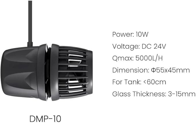 Aquarium Wave Maker Pump (DMP10) – Submersible Circulation Pump for Saltwater Marine Reef Tanks, Bluetooth App Control & Smart Controller-PawvioPets
