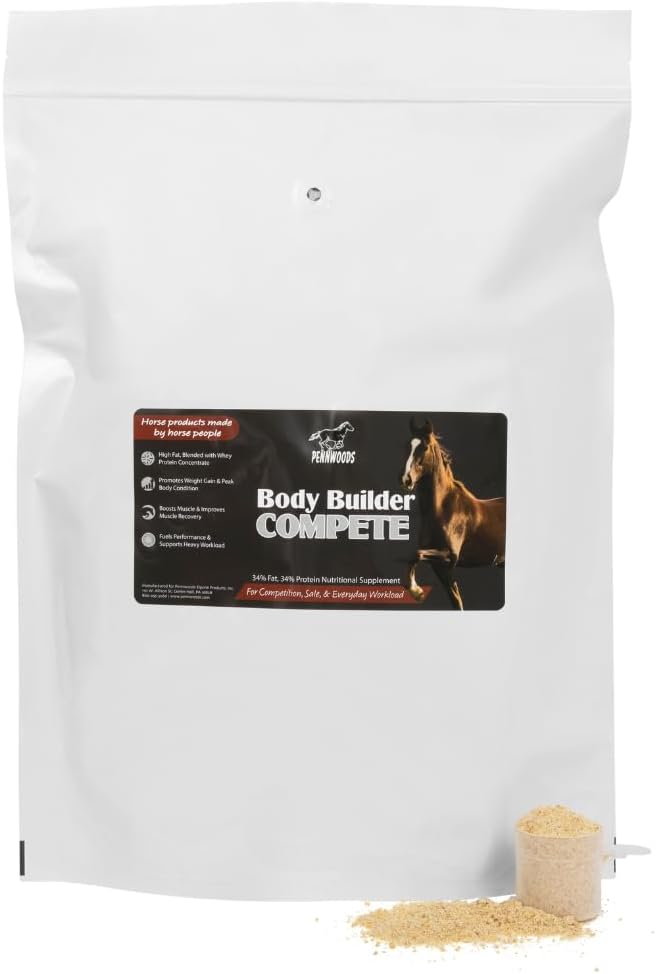Body Builder Compete: Advanced Horse Weight Gain Supplement, Designed for Competition and Sale, 22lb Bag-PawvioPets