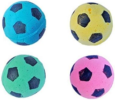Foam Sponge Soccer Ball Cat Toy Interactive Cat Toys Independent Pet Kitten Cat Exrecise Toy Balls for Real Cats Kittens, Soft, Bouncy and Noise Free (8 Pack)-PawvioPets