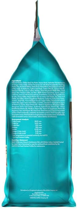 Blue Buffalo Wilderness High Protein Indoor Hairball Control Chicken Dry Cat Food for Adult Cats, Grain-Free, 5 lb. Bag-PawvioPets
